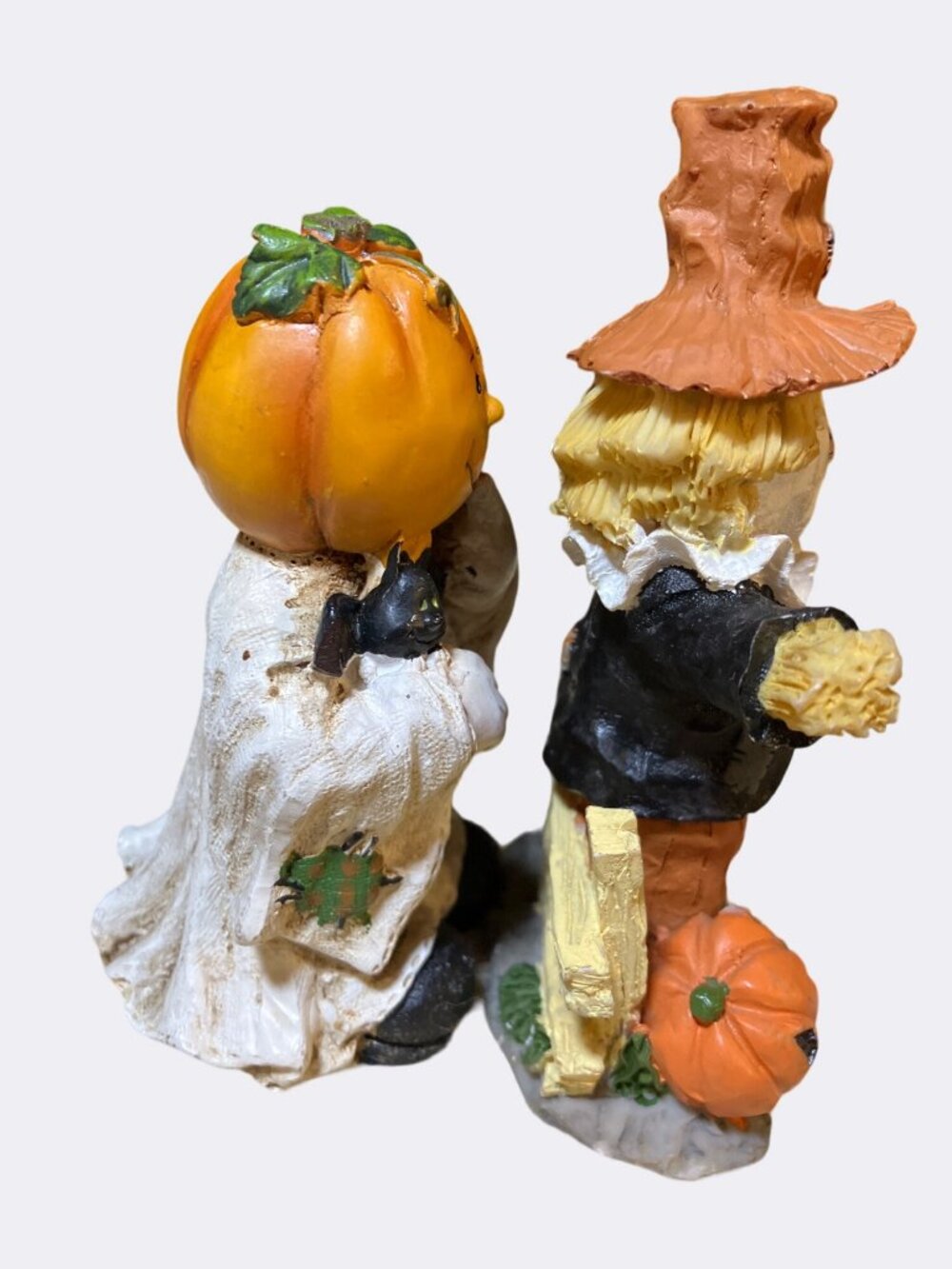 Halloween Figurines Pumpkin Head and Scarecrow Spooky and Cute Decor - Picture 7 of 11